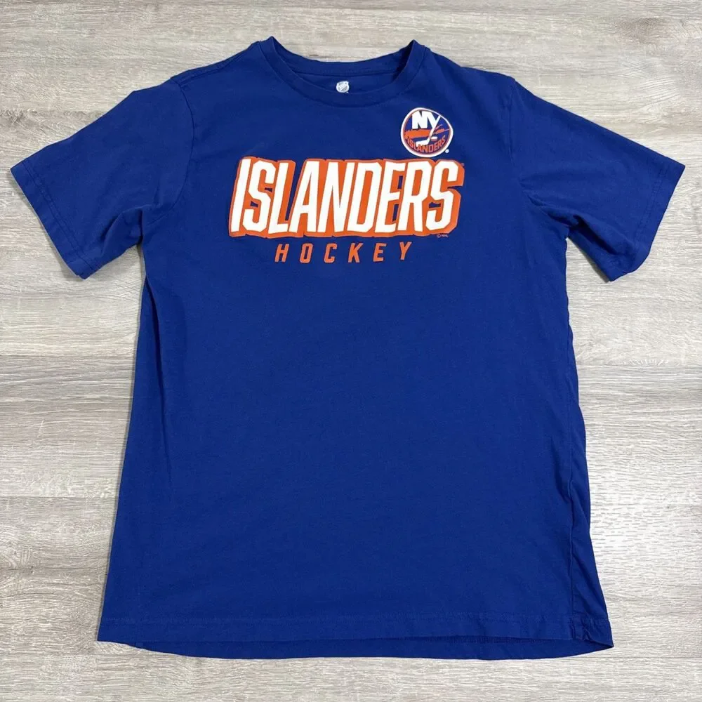 New York Islanders Shirt NHL Fanatics Men’s Blue Large Hockey 100% Cotton Tee